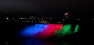 Niagara Falls display the colors of Azerbaijan’s flag