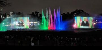 Peru’s capital fountains lit up in Azerbaijan’s flag colors