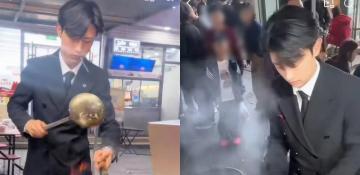 19-year-old Chinese teen in suit earns 9,000 dollars monthly from fried rice stall