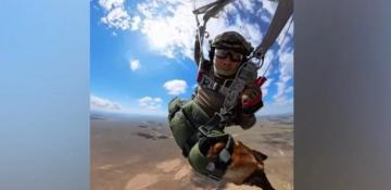 Viral parachute jump by Kazakh military dog Arisha sparks social media debate - VIDEO 