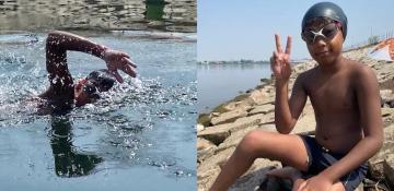 Youngest ever: 7-year-old swims 29km from Sri Lanka to India -  VIDEO 