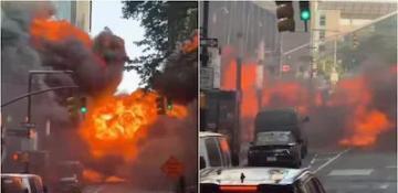 Massive explosion erupts after vehicle ignites near Wall Street -  VIDEO 