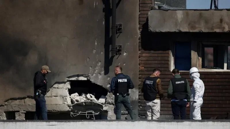 Nato condemns Russian 'recklessness' after drone hits Romanian residential block