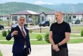 President Ilham Aliyev inspects private houses designated for servicemen in Khojaly 