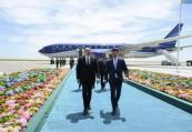 President Ilham Aliyev arrives in Kazakhstan on working visit