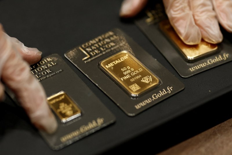 Gold climbs as dollar weakens, oil prices retreat