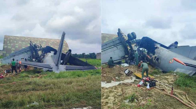 Indian Air Force's transport crashes in Assam -  VIDEO 