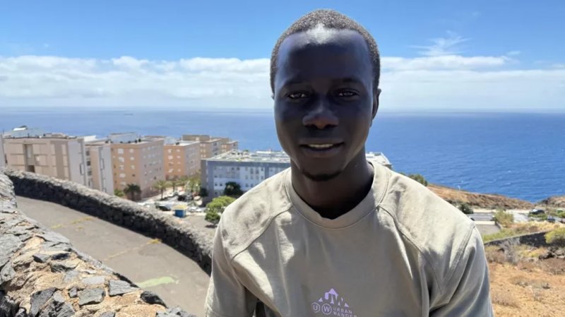 How did a Gambian teen survive seven days at sea en route to Europe?