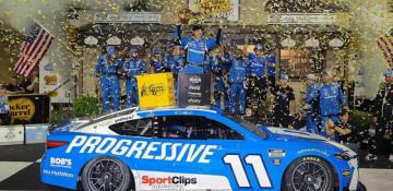 NASCAR: Hamlin wins chaotic Nashville Cup race in JGR sweep