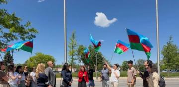 Azerbaijani flag hoisted at Niagara Falls