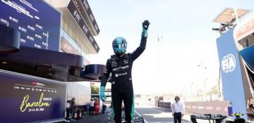 Russell takes Barcelona pole ahead of Hamilton, Leclerc crashes