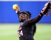 Jason Williams, Patrick Mahomes at Game 2 of Women's College World Series 