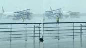 Strong winds damage 3 parked aircraft at Delhi airport -  VIDEO 