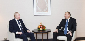 President Ilham Aliyev holds a number of meetings in Davos - PHOTOS