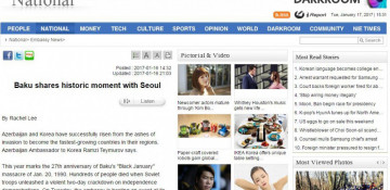 The Korea Times: Baku shares historic moment with Seoul