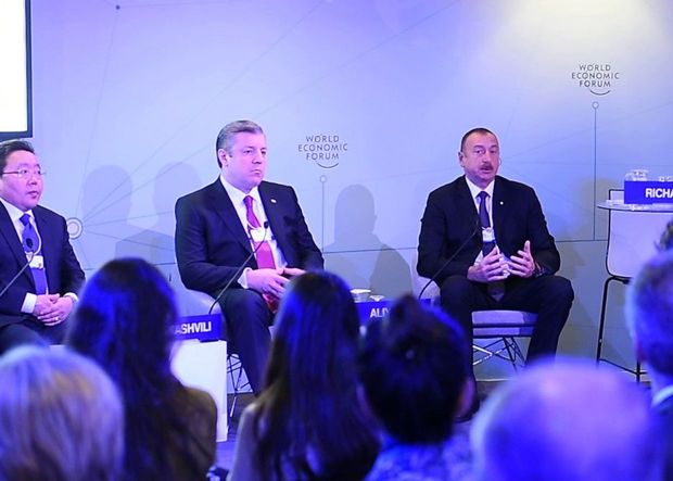 Azerbaijani president attends “The Silk Road Effect” session in Davos