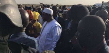 Gambia's new President Adama Barrow arrives home