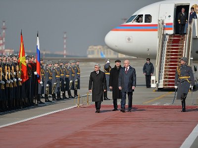 Armenian president arrives in Russia