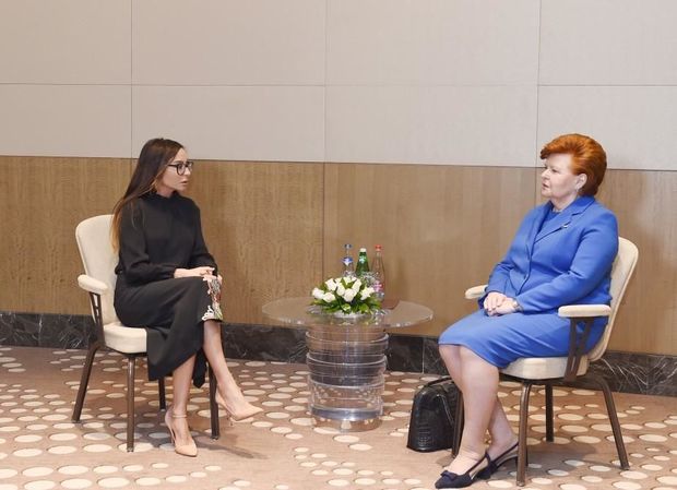 First VP Mehriban Aliyeva meets former Latvian president