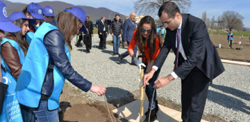 Leyla Aliyeva attends ceremony to plant fruit trees for low income families