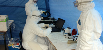 The mobile sanitary-epidemiological team holds tactical-special training