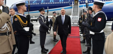 Azerbaijani president arrives in Warsaw for official visit