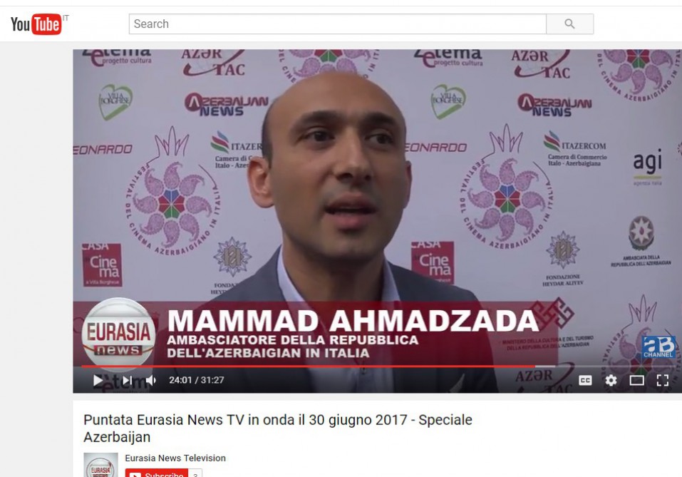 Italian TV Channel broadcasts program about Azerbaijan - VIDEO