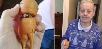 Woman finds long-lost diamond ring wrapped around garden carrot 13 years later