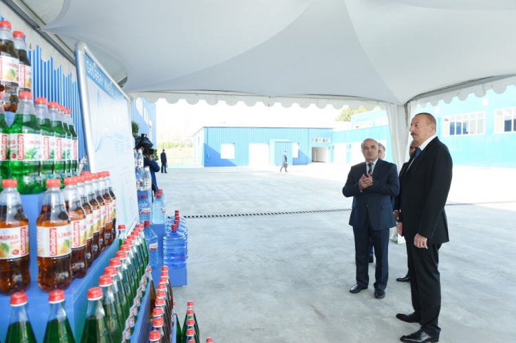 President Ilham Aliyev attended opening of lemonade plant in Gadabay