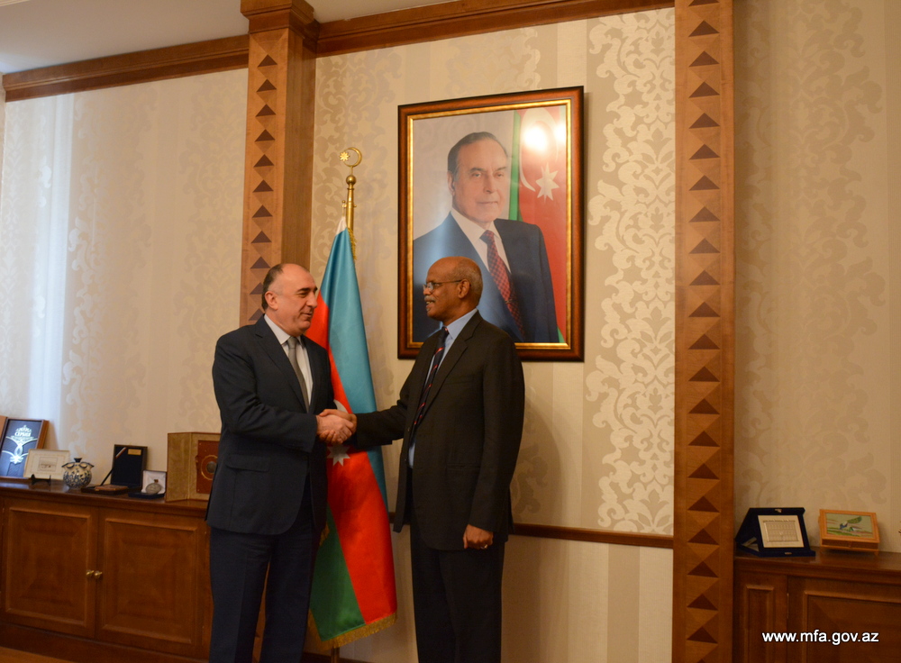 Azerbaijan's Foreign Minister Elmar Mammadyarov meets outgoing Sudan Ambassador 