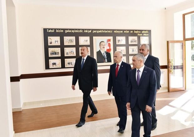 President Ilham Aliyev views secondary school No 74 in Baku after major overhaul