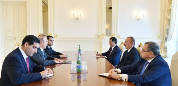 President Ilham Aliyev receives Turkish FM