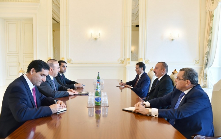 President Ilham Aliyev receives Turkish FM