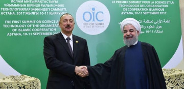 President Ilham Aliyev met with Iranian President Hassan Rouhani in Astana - PHOTO