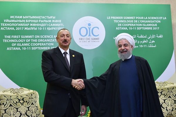 President Ilham Aliyev met with Iranian President Hassan Rouhani in Astana - PHOTO