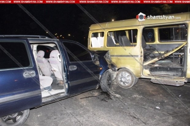 Six people suffer in route bus accident in Yerevan