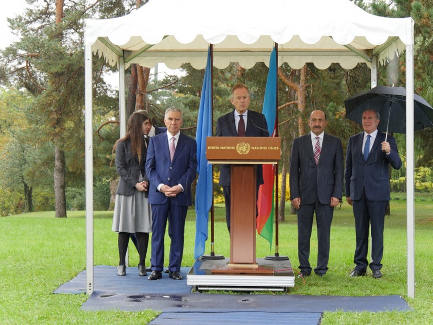 Monument presented by Azerbaijan unveiled at UN Geneva Office