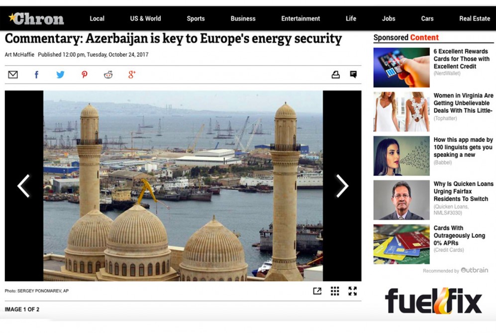 Houston Chronicle: Azerbaijan is key to Europe's energy security