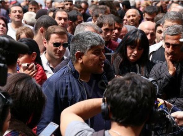 Protest action held outside Armenian parliament