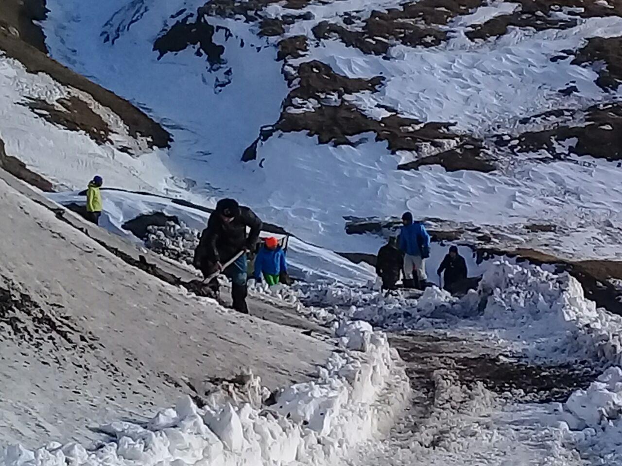 Professional mountaineers searching for missing mountain climbers in Azerbaijan