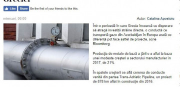 Romanian newspaper publishes article about TAP