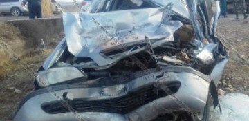 Army truck and Opel collide in Armenia's Ararat region 