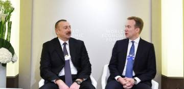 President Ilham Aliyev meets with President of the World Economic Forum in Davos