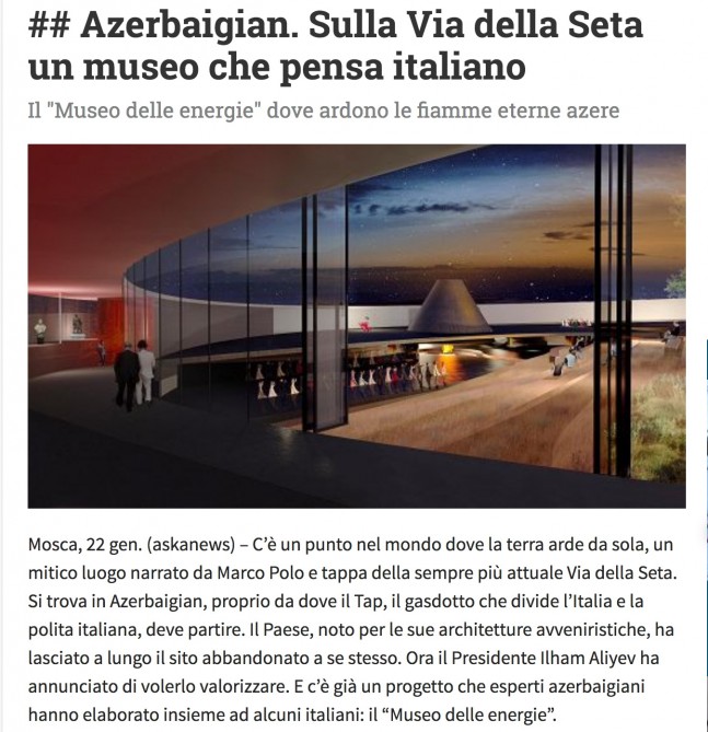 İtalian news agency highlights Yanardag Natural Reserve