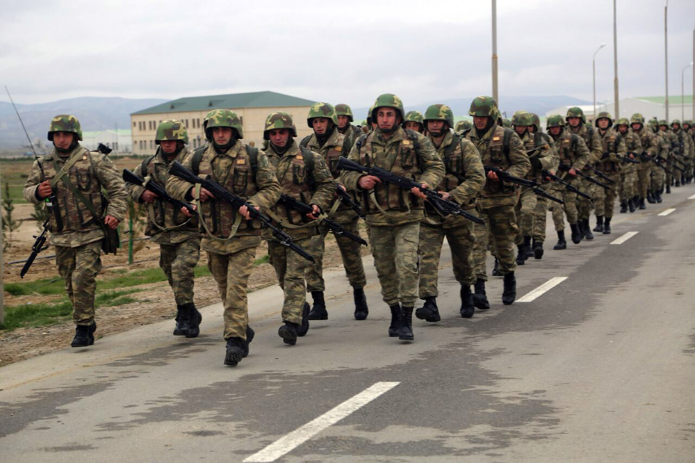 Troops participating in exercises moving to operational areas