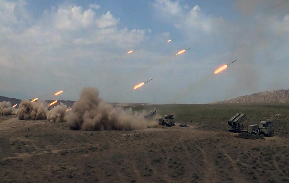 Live-fire exercises held during Azerbaijani army drills 