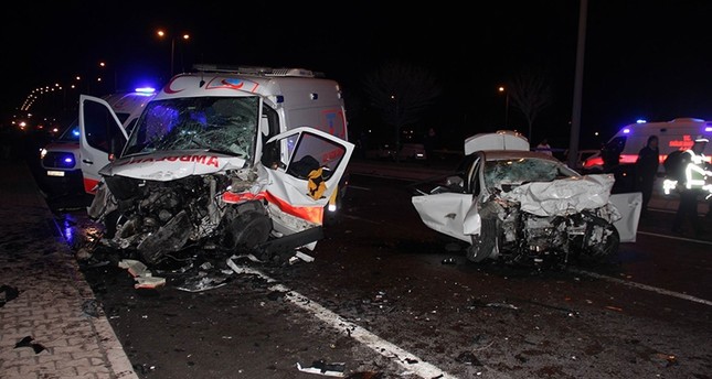 6 dead after car collides with ambulance in central Turkey’s Kayseri