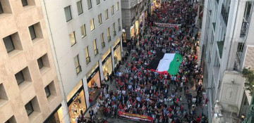 Thousands of people protest in Istanbul against Israel's actions in Gaza