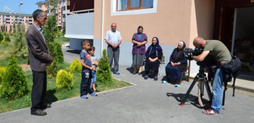 Bulgarian BTV channel shooting documentary on Nagorno-Karabakh conflict and living conditions of Azerbaijani IDPS