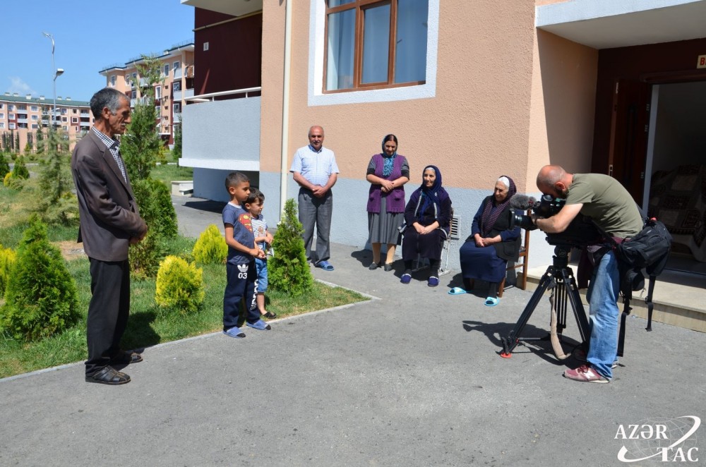 Bulgarian BTV channel shooting documentary on Nagorno-Karabakh conflict and living conditions of Azerbaijani IDPS